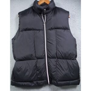 Vintage Aeropostale‎ Vest Womens Size Medium Black Puffer Full Zip Down Pockets